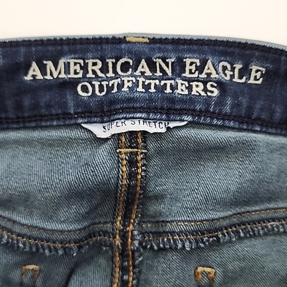 American Eagle Women's Denim Super Stretch Dark Blue Jeans Jegging Size 6 Reg - Picture 7 of 11